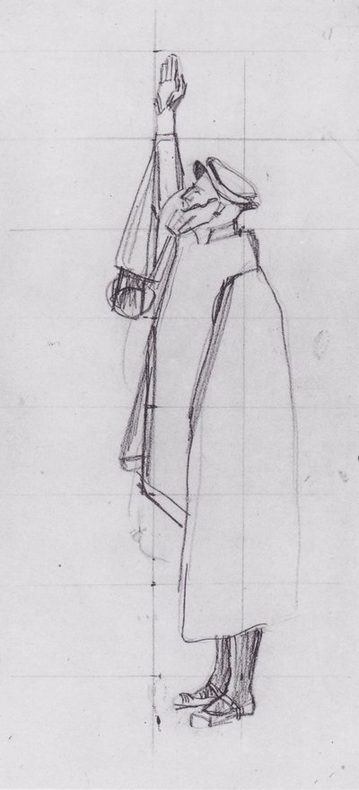 Zwerver naar links door Ferdinand Hodler